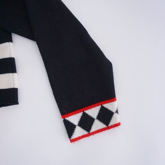 Vintage Ami Knits Black Red White Cardigan Preppy Collegiate 80s Vintage M - Picture 4 of 11